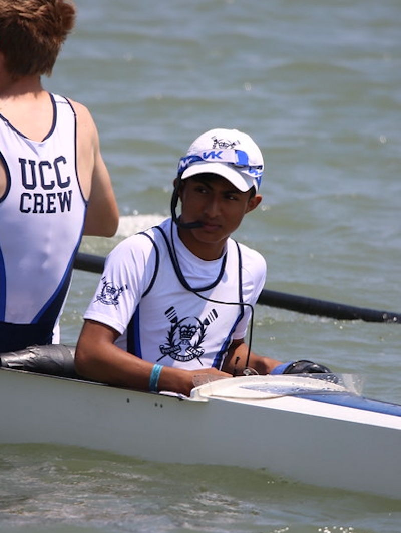 Coxswain in a rowing boat